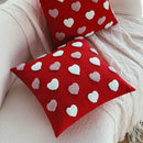 Axyaa Heart Embroidery Decorative Pillow Cover - Valentine's Day Cushion Cover