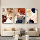Boho Blue Orange Abstract Ayatul Kursi Canvas Wall Art by Axyaa