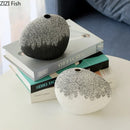 Axyaa Geometric Circular Ceramic Vase Desk Decoration Modern Home Decor Crafts