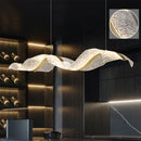 Axyaa Nordic Wave Chandelier: Stylish LED Pendant Light for Dining Room and Bar