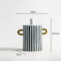 Axyaa Black White Dots Geometric Ceramic Vase Home Decor Ornament