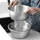 Axya Stainless Steel Drain Basket Strainer Basin for Washing Vegetables, Fruits, and Rice