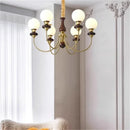 Axyaa Glass Ball Metal Arm Chandelier for Elegant Spaces