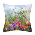Retro Floral Linen Pillow Cover Abstract Art Decor for Living Room Sofa by Axyaa