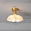 Axyaa Milky Glass LED Ceiling Lamp Modern Lighting for Home Indoor Living Room