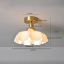 Axyaa Milky Glass LED Ceiling Lamp Modern Indoor Lighting for Living Room