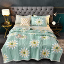 Axyaa Leaf Print Washed Cotton Quilt Air-conditioning Comforter Blanket Bedspread