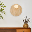 Axyaa Wabi Sabi LED Wall Lamps White Glass Yellow Travertine Light Fixture