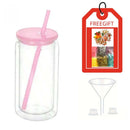 Axyaa Snow Globe Tumbler Cup with Straw - Reusable Double-Layer Water Cup