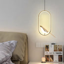 Axyaa Magpie LED Pendant Lamp: Minimalist Circular Lighting for Living Room, Bedroom, and Kitchen