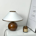 Axyaa Retro Walnut Wood Table Lamp: Korean Bedroom Decor & Bedside Atmosphere
