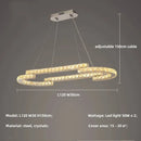 Axyaa Oval Crystal Dimmable Ceiling Chandelier for Villa Bedroom Dining Room