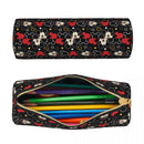 Axyaa Leather Pencil Case Minnie Mouse Design - Large Storage Pen Holder Bag