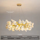 Axyaa Floral Ceramic Chandelier LED Pendant Lamp Luxury Home Lighting