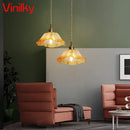 Axyaa Brass Glass Pendant Lights - Nordic Minimalist Japanese Style Chandelier for Home and Restaurant