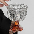 Axyaa Retro Embossed Tall Glass Goblet Nordic Style Coffee Cup Home Decor