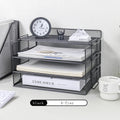Axyaa Mesh Collection Black 4-Tier Desktop Document Tray Organizer