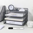 Axyaa Mesh Collection Black 4-Tier Desktop Document Tray Organizer