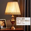 Axyaa Retro Copper Table Lamp with LED and Fabric Lampshade