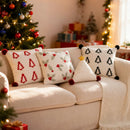 Axyaa Christmas Velvet Embroidered Cushion Cover for Festive Home Decor