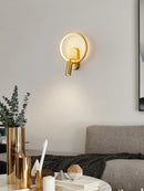 Axyaa Luxury Brass Copper LED Reading Wall Lamp