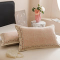Axyaa Cotton Linen Gauze Jacquard Pillowcase Set, 48x74cm, Home Comfort Pair