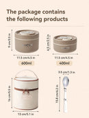 Axyaa Stainless Steel Bento Lunch Box Set with Insulated Bag