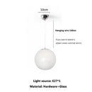 Axyaa Colorful Bubble Pendant Light Cream Glass E27 Bulb for Restaurant Bedroom