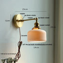 Axyaa Modern Glass Wall Lamp with Pull Chain Switch for Living Room
