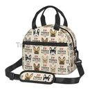 French Bulldog Art Lunch Bag by Axyaa: Insulated Bento Tote for Work, School, Picnic