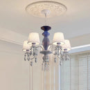 Axyaa Ceramic Chandelier with Cloth Shade - Creative Art Decorative Lighting
