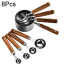 Axyaa Stainless Steel Measuring Cups Spoons Set - Baking Coffee Bartending Accessories