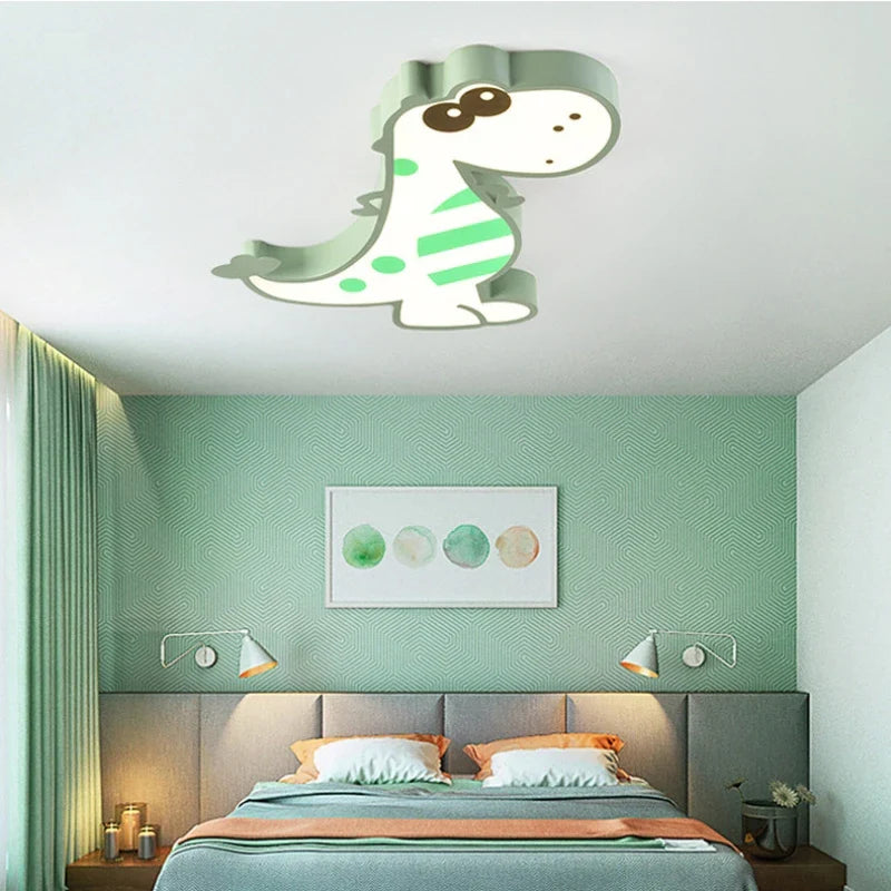 Axyaa Dinosaur Cartoon LED Ceiling Light for Kids' Room, Warm & Romantic Bedroom Lamp