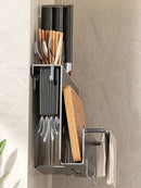 Axyaa Kitchen Knife Holder Wall Rack Chopsticks Organizer Hooks Storage Hanger