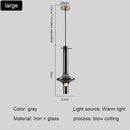 Axyaa Glass Tube Pendant Light in Smoke Grey/Clear/Amber