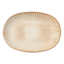 Axyaa Coarse Pottery Oval Plate with Retro Relief Pattern - Household Essential