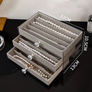 Axyaa Stackable Velvet Jewelry Organizer Display Tray for Earrings, Necklaces, Bracelets