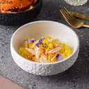 Axyaa Matte Ceramic Stone Patterned Soup Bowl Set for Molecular Cuisine Restaurant