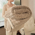 Axyaa Cozy Rabbit Fur Throw Blanket: Soft Plush Sofa Bed Autumn Winter Warm Blanket