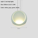 Axyaa Nordic LED Pendant Light Modern Resin Hanging Lamp for Dining Room