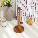 Axyaa Vertical Kitchen Tissue Rack & Plastic Wrap Storage - Wood Roll Paper Holder