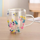 Axyaa Double Wall Glass Cup with Dried Flower Handle