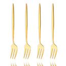 Axyaa Gold Stainless Steel Fruit Cake Dinnerware Set 4Pcs