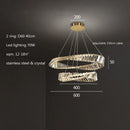 Axyaa Gold Crystal Pendant Lights Dimmable Luxury LED Irregular Ring