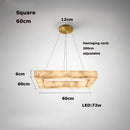 Axyaa Marble Series LED Chandelier Pendant Light - Alabaster Hanging Lamp