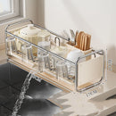 Axyaa Double Layer Kitchen Sink Dish Drainer Rack and Cutlery Basket