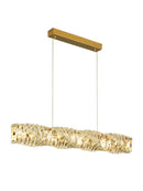 Axyaa Gold Chrome Crystal LED Chandeliers: Modern Dining Room & Bar Table Lights