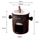 Axyaa Ceramic Chafing Dish Cup Set with Fork for Christmas Party & Home Event