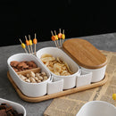 Axya Ceramic Fruit Plate Snack Tray Compartment Storage Box
