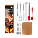 Axyaa 21-Piece BBQ Tool Set, Stainless Steel, Outdoor Grill Bag